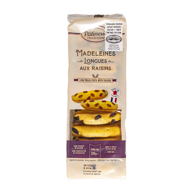Madeleines longues Raisin 250 g
