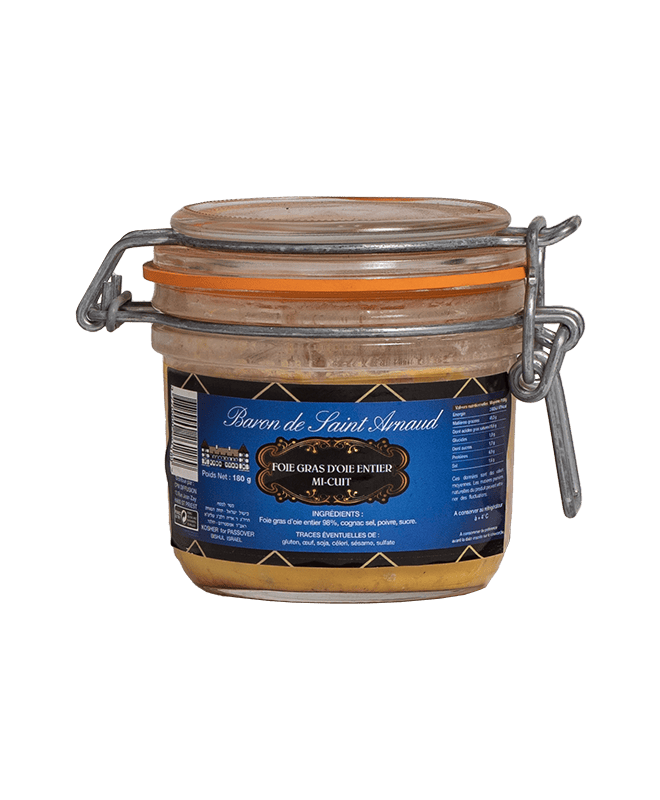 Verrine Foie Gras Entier Mi Cuit Baron St Arnaud 180 gr